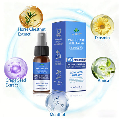 🇬🇧✅✅GFOUK® VascuCare Vein Healing Spray(Designed for Varicose veins, Spider veins, Deep vein Thrombosis, Chronic venous insufficiency, Venous ulcers, Thrombophlebitis and other venous issues)