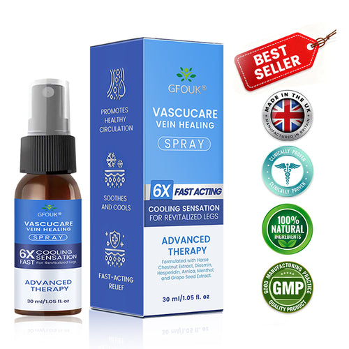 🇬🇧✅✅GFOUK® VascuCare Vein Healing Spray(Designed for Varicose veins, Spider veins, Deep vein Thrombosis, Chronic venous insufficiency, Venous ulcers, Thrombophlebitis and other venous issues)