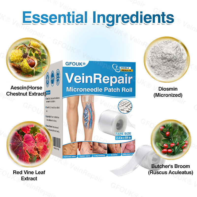 🇬🇧👨‍⚕️👨‍⚕️✅GFOUK® VeinRepair Microneedle Patch Roll⚡Instant Relief, Long-Term Results